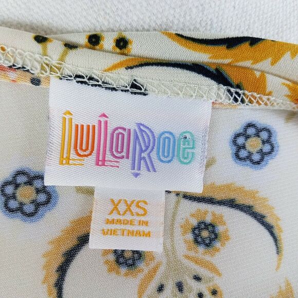 Lularoe Irma Top Short Sleeve Scoop Neck Floral Multicolor Modest Size XXS - Picture 6 of 8